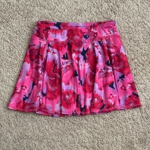 all in motion girls skirt skort L(10/12) pink floral elastic waist